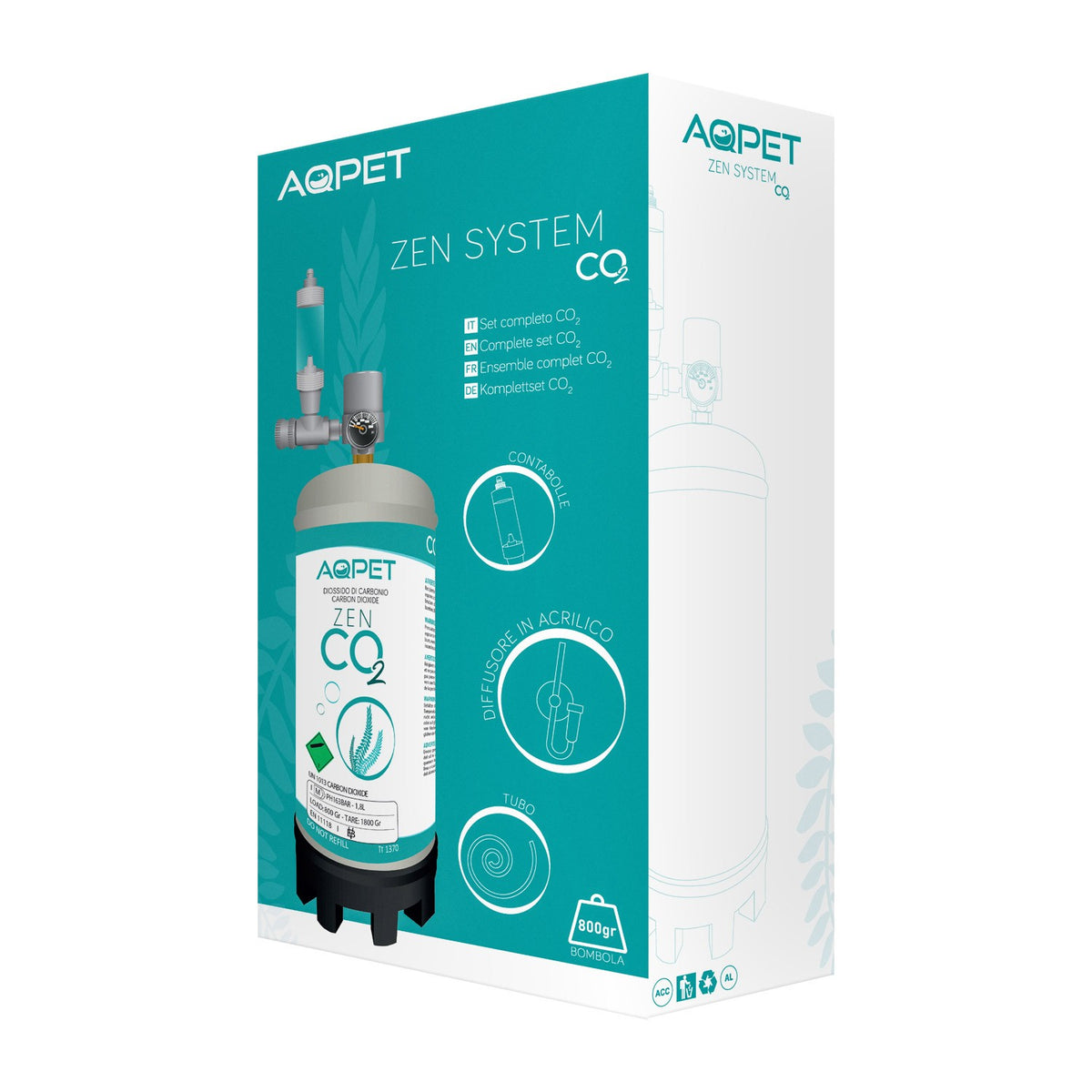 Aqpet Zen System Co2 Impianto Completo Per Acquari D'Acqua Dolce