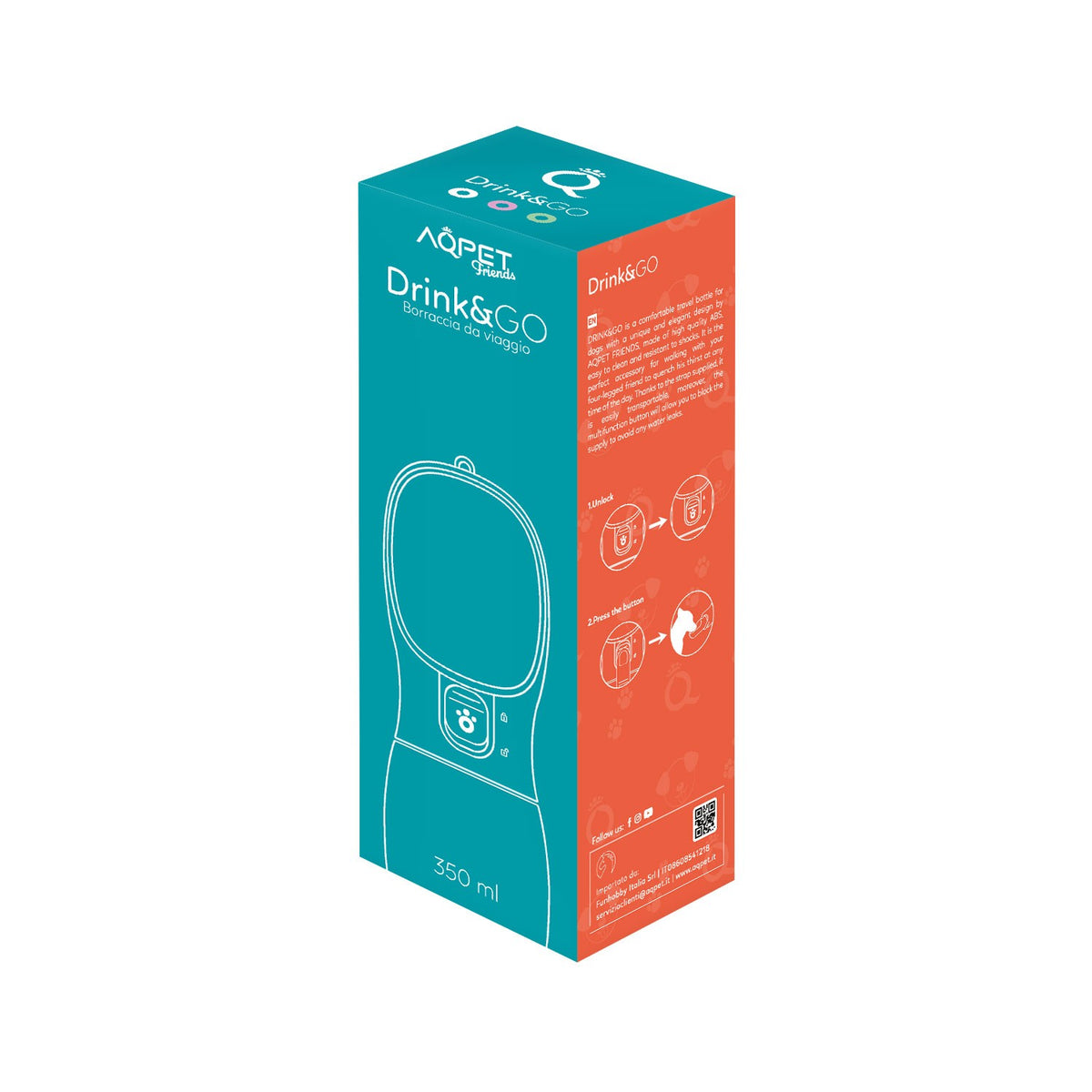 AqpetFriends Drink&Go Abbeveratoio Da Viaggio 350 ml