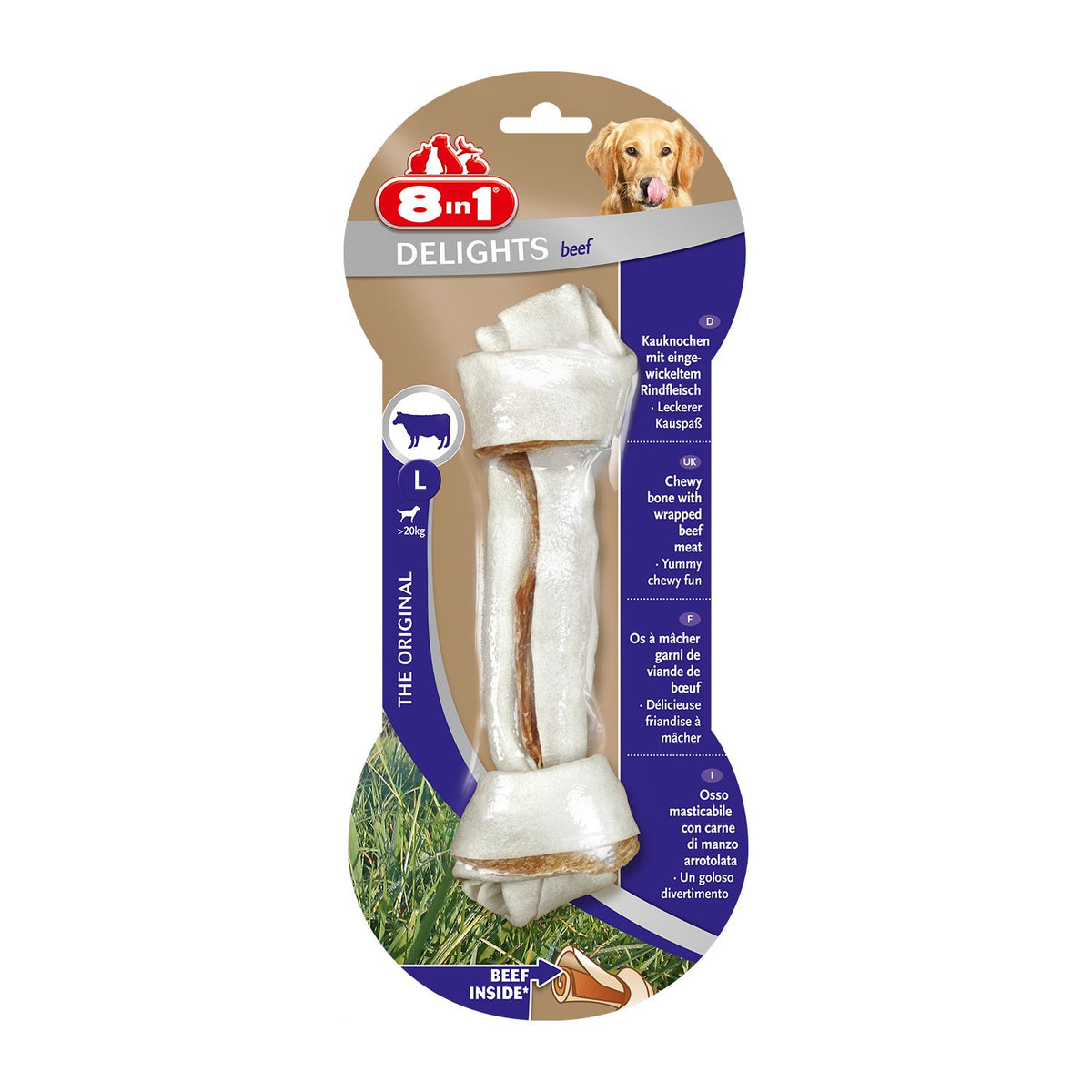 8in1 Delights Beef Bones Osso Al Manzo Da Masticare Per Cani