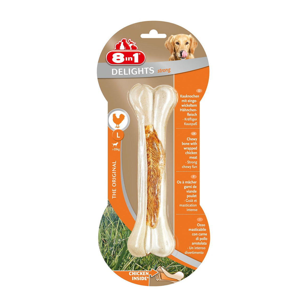 8in1 Delights Chicken Bones Strong Osso Al Pollo Da Masticare Resistenti Per Cani