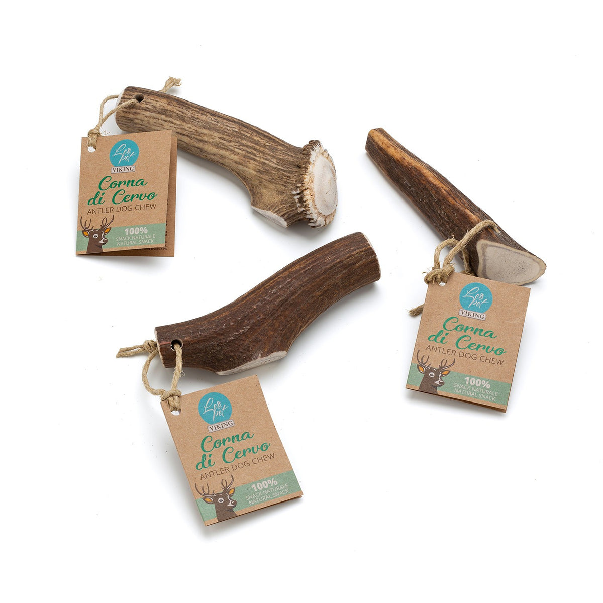LeoPet Viking Corna Di Cervo Intere Naturali Da Masticare Per Cani