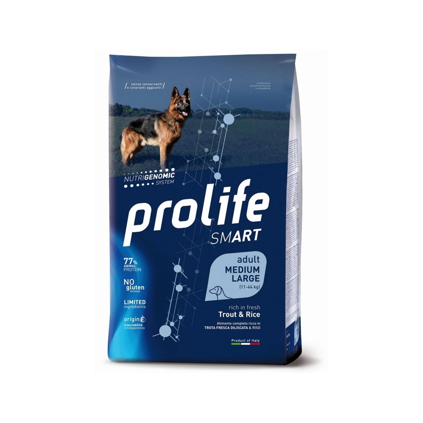 Prolife Smart Adult Trout & Rice Medium/Large Crocchette Di Trota E Riso Per Cani Adulti Di Taglia Media E Grande 12kg