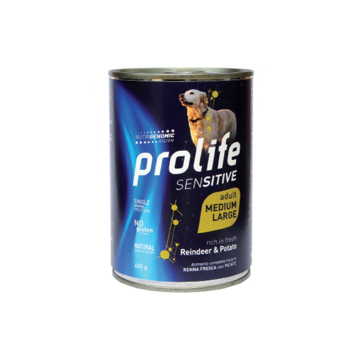 Prolife Sensitive Adult Reindeer & Potato Medium/Large Bocconcini Di Renna E Patate Per Cani Adulti Sensibili 400g