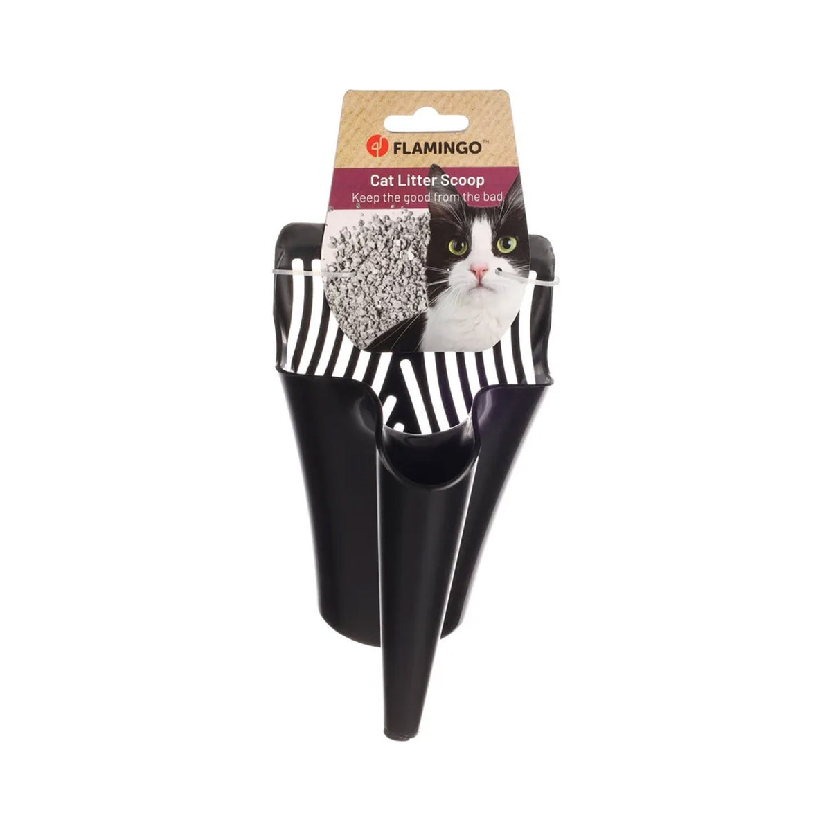 Flamingo 2 Cup Paletta Nera In Plastica Per Lettiera Gatto