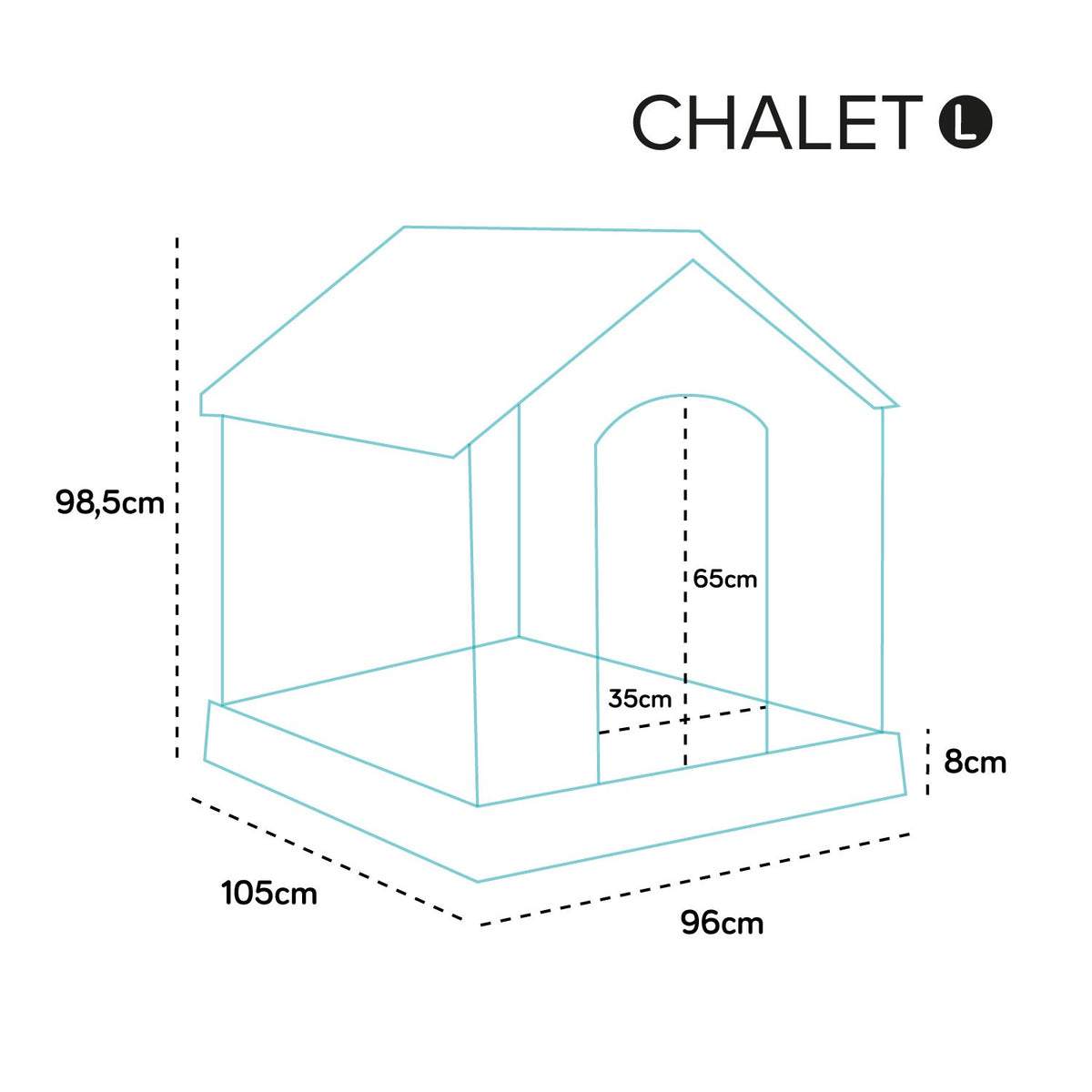 AqpetFriends Chalet Large Cuccia In Plastica Smontabile Per Cani di Taglia Grande