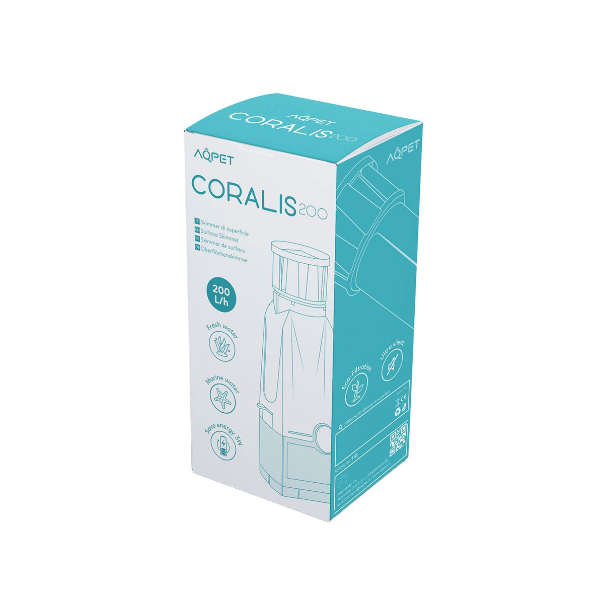 Aqpet Coralis200 Pompa Skimmer di Superficie Per Acquari D?acqua Dolce E Marina