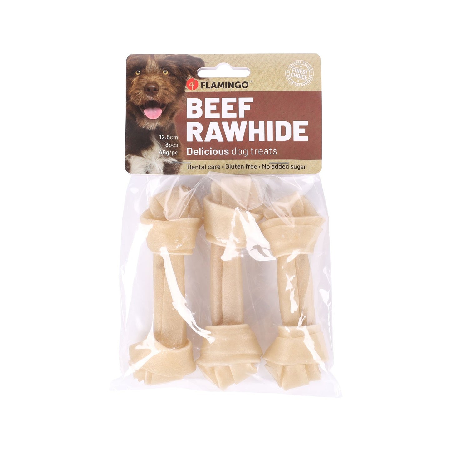 Flamingo Snacks R'Hide Premium Osso Annodato Per Cani Adulti Di Tutte Le Taglie 12,5cm 45gr / 3 pzs 135gr