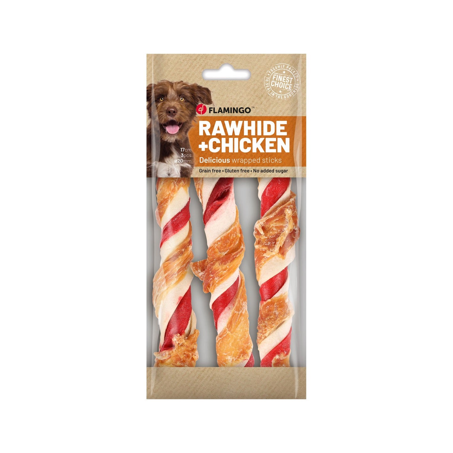 Flamingo Snacks R'hide Bastoncino Mix Con Pollo Per Cani Adulti Di Tutte Le Taglie 17cm 43gr / 3 pzs 130gr