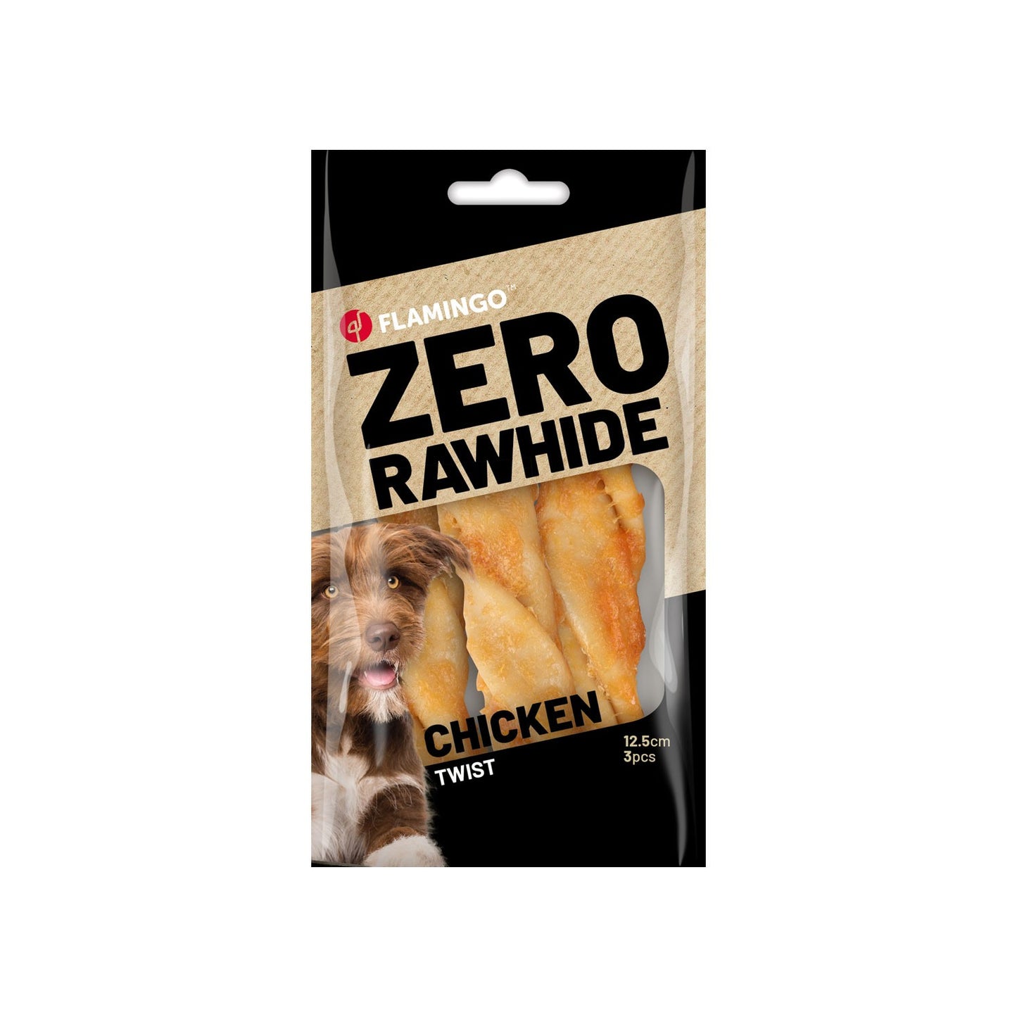 Flamingo Snacks Zero Rawhide Piccoli Bastoni Con Pollo Per Cani Adulti Di Tutte Le Taglie 12,5cm 40gr / 3 pzs 120gr