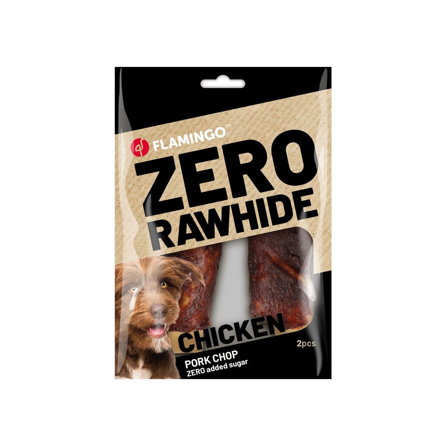 Flamingo Snacks Zero Rawhide Costina Con Pollo & Maiale Per Cani Adulti Di Tutte Le Taglie 40gr/2 pzs 80gr
