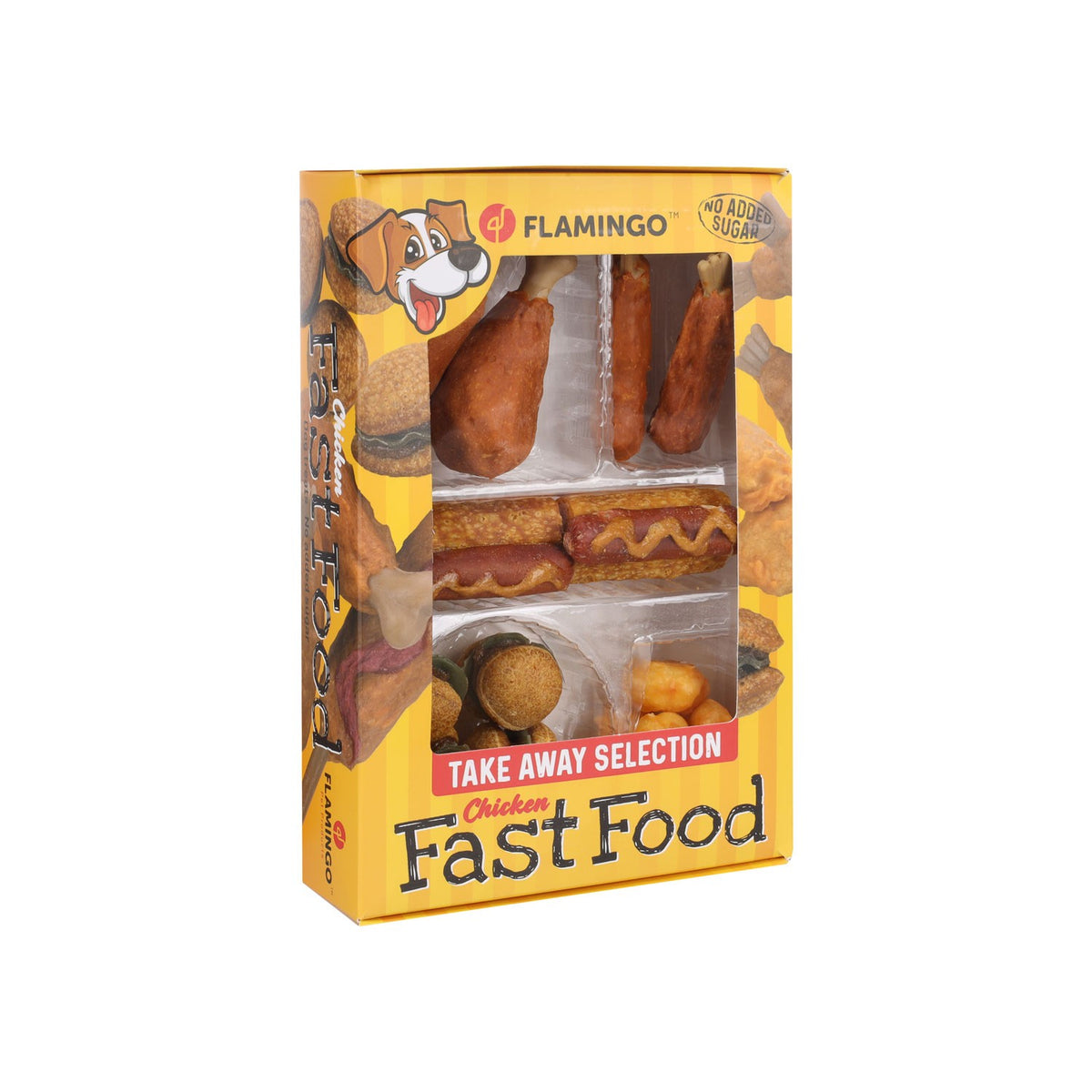 Flamingo Snacks Fast Food Scatola Take Away Per Cani Adulti Di Tutte Le Taglie 260gr