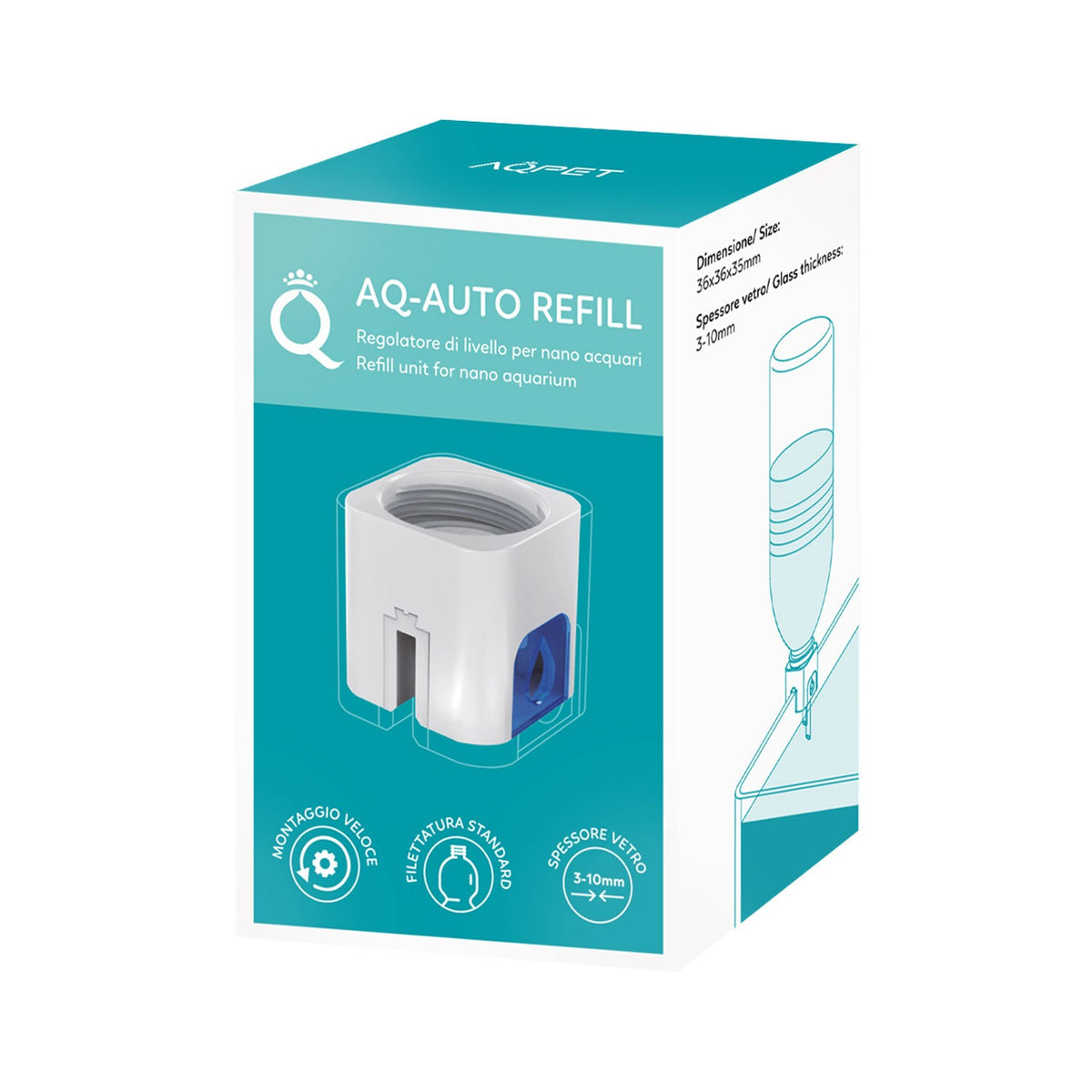 Aqpet Aq-Auto Refill Regolatore Di Livello Per Nano Acquari Adatto a Bottiglie Standard