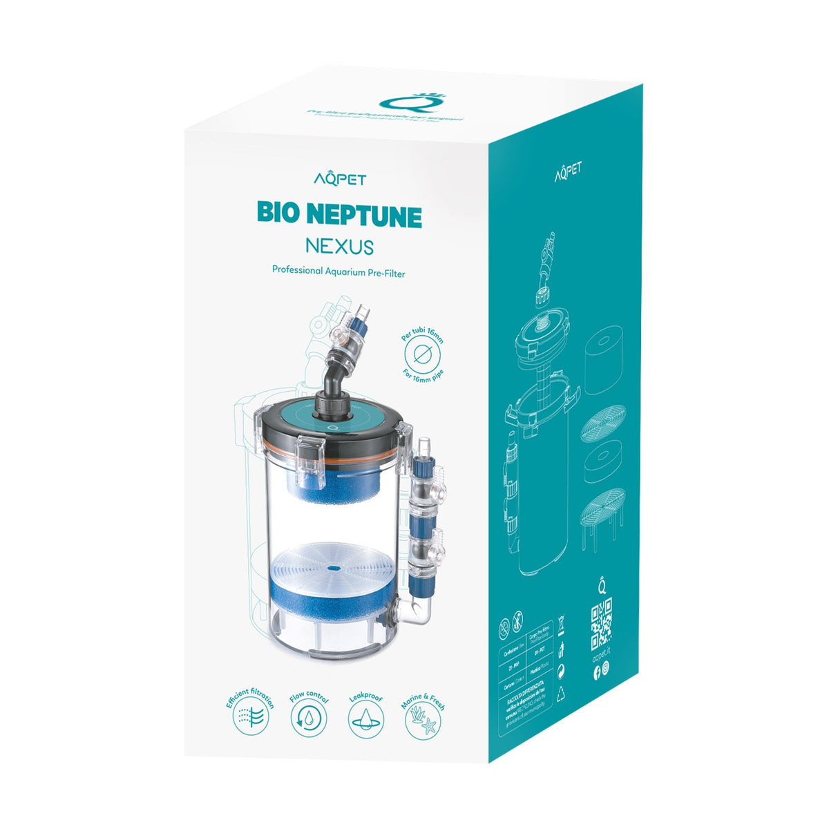 Aqpet BioNeptune NEXUS Prefiltro Esterno Professionale per Acquari d?Acqua Dolce e Marina