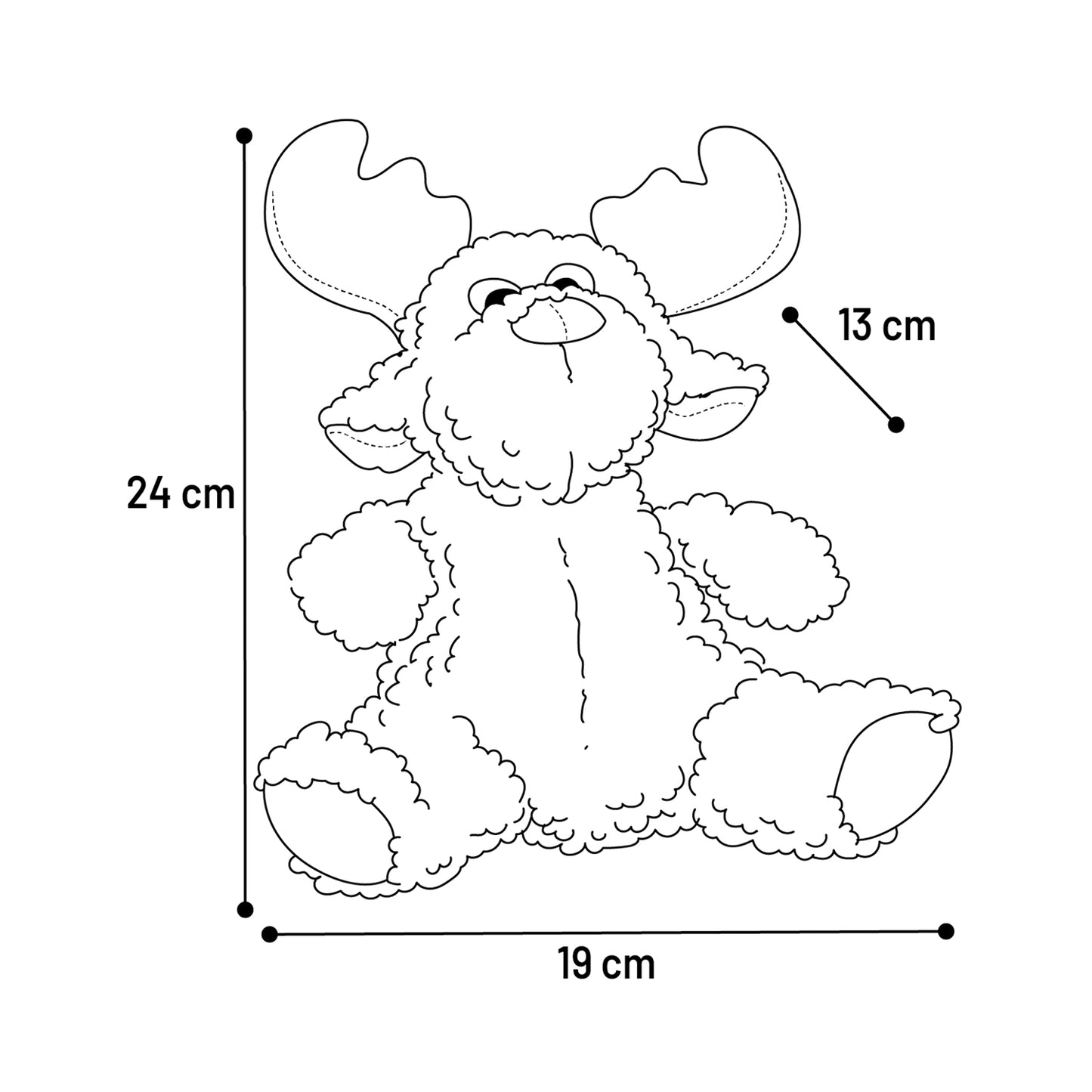 Flamingo Giocattolo di Natale per cane Krola Renna seduto marrone 19x13x24cm