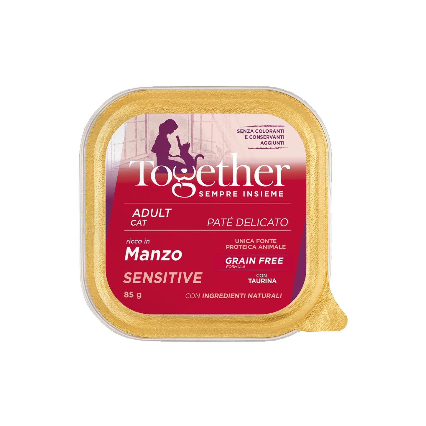 Together Cat Sensitive Paté delicato alimento completo grain free per gatti adulti con una sola fonte proteica animale 85g diversi gusti