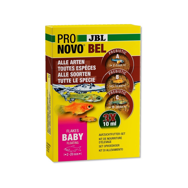 JBL PRONOVO Bel Flakes Baby Kit Di Mangime Per L'allevamento Di Avannotti Di Pesci D'acquario Vivipari 3x10ml