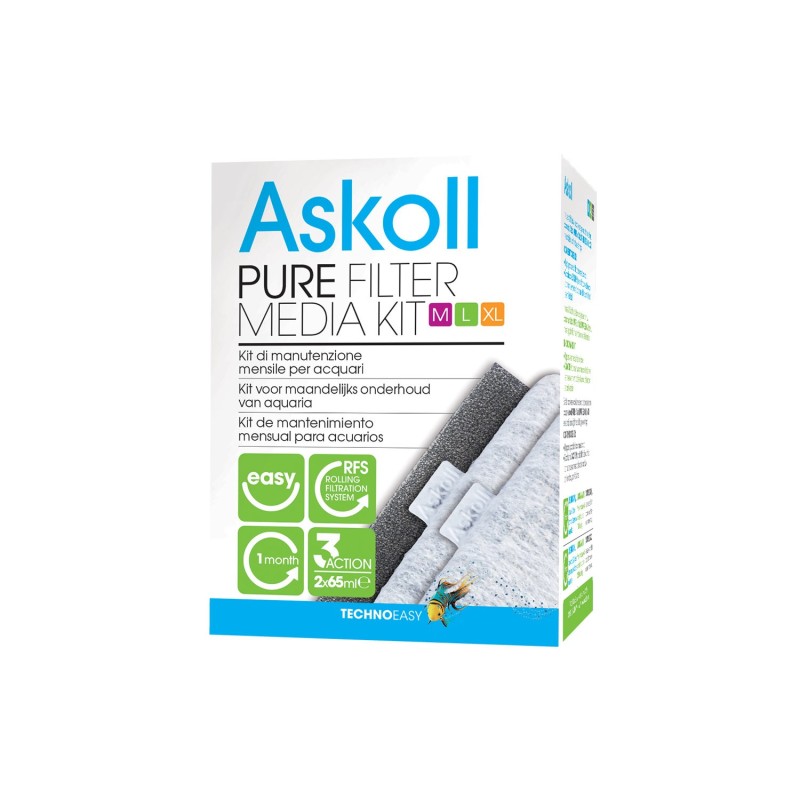 Askoll Pure Filter Media Kit M/L/XL Manutenzione Per Filtri In Acquari