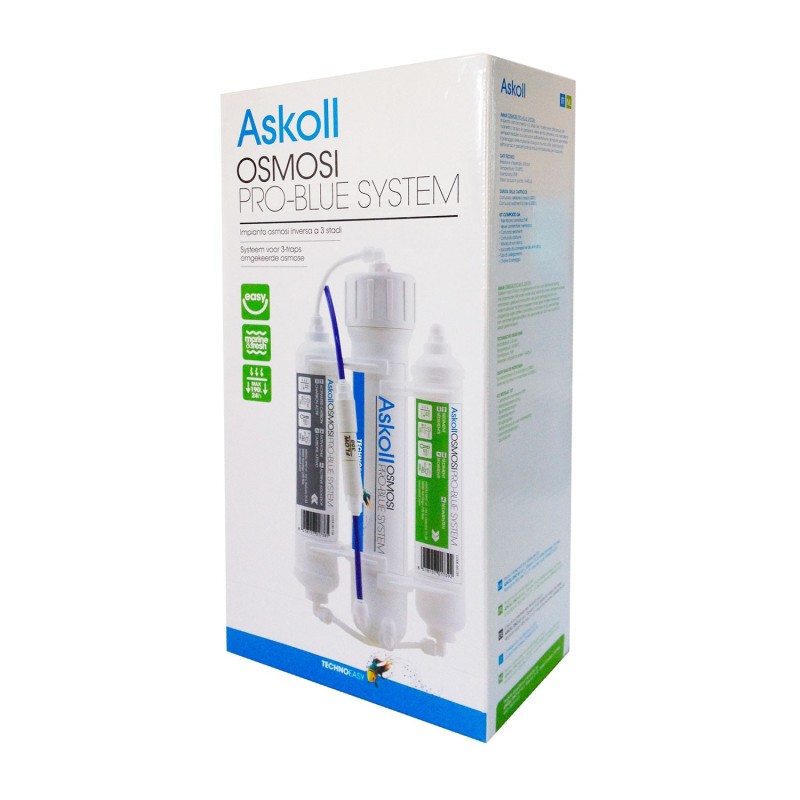 Askoll Osmosi Pro-Blue System Impianto Osmosi Inversa A 3 Stadi Per Acquari