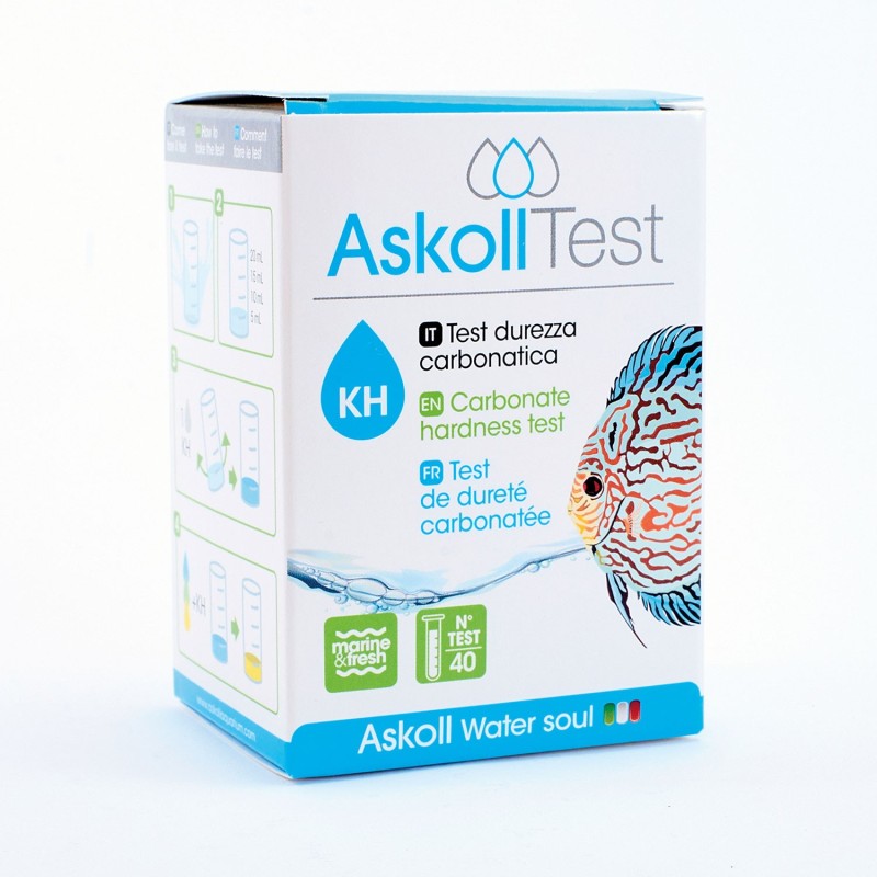 Askoll Test KH Per La Misurazione Della Durezza Carbonatica In Acquari D'acqua Dolce E Marina