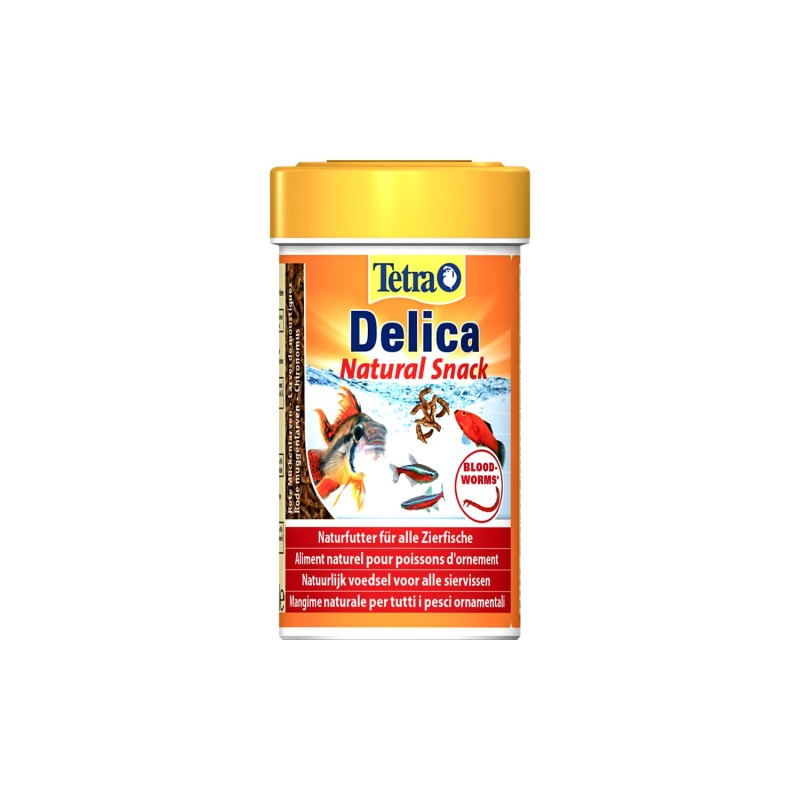Tetra Delica Chironomus Larve di zanzare Liofilizzato Mangime Naturale per tutti i pesci tropicali 100 ml