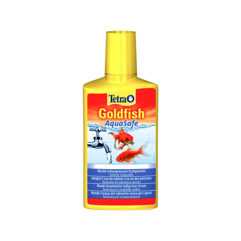 Tetra AquaSafe Goldfish Elimina cloro e metalli dall'acqua di rubinetto ideale per Pesci rossi e d'acqua Fredda