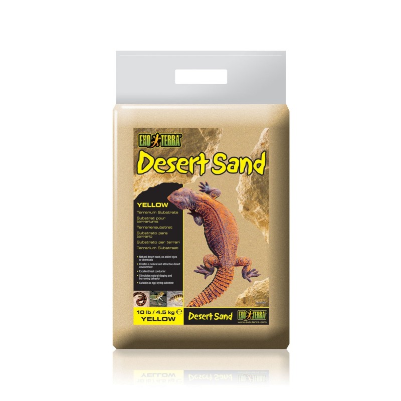 Exoterra Desert Sand Yellow Sabbia Substrato Naturale Giallo Decorativo per Terrari 4.5 kg