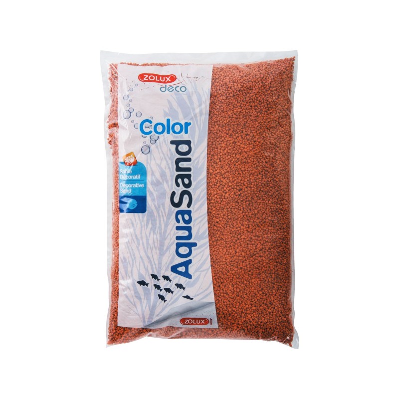 Zolux AquaSand Color Sabbia Ghiaia Colore Arancio Savana per Acquari 5 kg