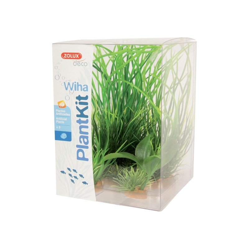 Zolux PlantKit Wiha Modello 1 Set 3 pz Piante Artificiali Decorative per Acquari