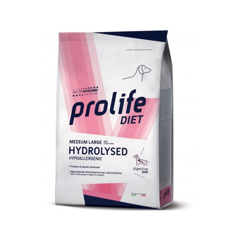 Prolife Hydrolysed Hypoallergenic Medium/Large Crocchette Dietetiche Idrolizzate Per Cani Adulti Di Taglia Media E Grande 2kg