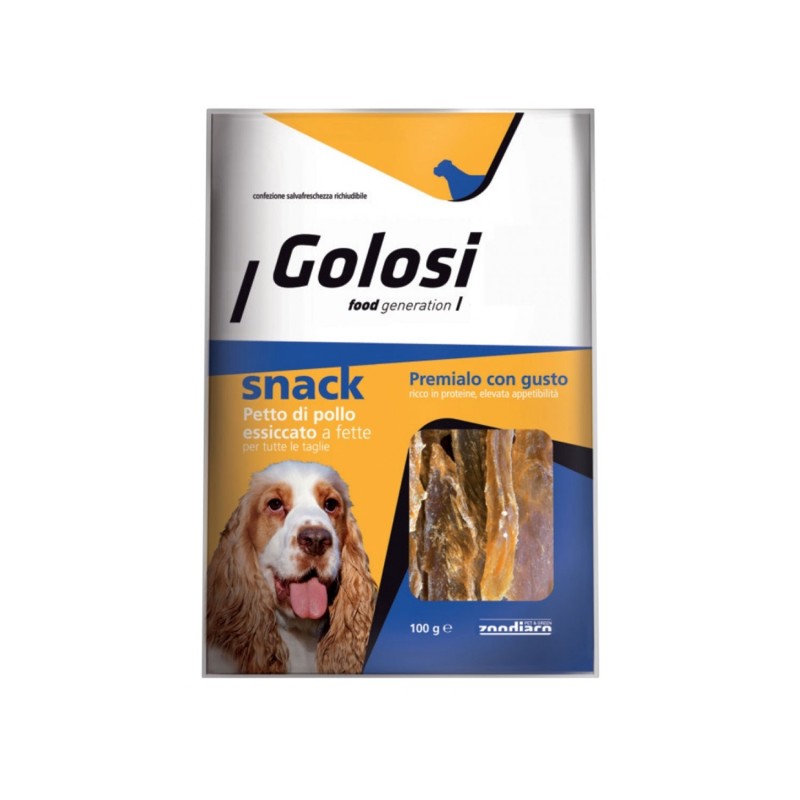 Golosi Dog Snack Petto Di Pollo Essiccato A Fette Per Cani Di Tutte Le Taglie 100g