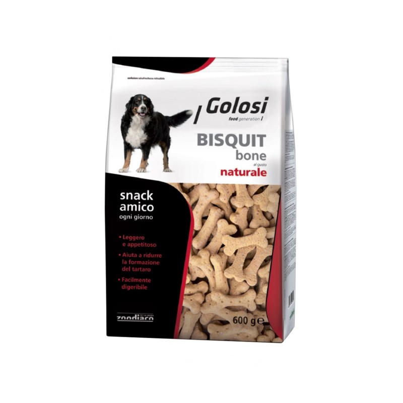 Golosi Bisquit BONE Naturale Biscotti A Forma Di Osso Per Cani 600g