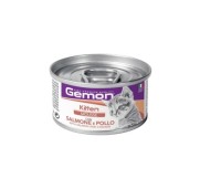 Gemon Kitten Mousse Salmon & Chicken Alimento Umido Completo Con Salmone e Pollo Per Gattini In Accrescimento 85gr