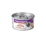 Gemon Adult Mousse Salmon & Chicken Alimento Umido Completo Con Salmone e Pollo Per Gatti Adulti 85gr