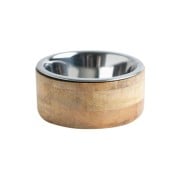 AqpetFriends Ciotola Nature In Acciaio Inox Con Supporto In Legno