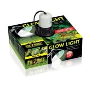 Exoterra Glow Light Lampada Porcellana con Pinza Metallica + Riflettore Fosforescente per Terrari
