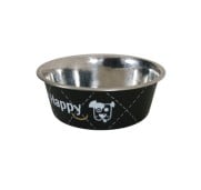 Zolux Ciotola Happy Nera in Acciaio Inox Cibo Acqua per Cani