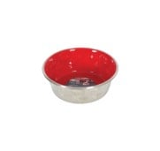 Zolux Ciotola Diamond Rossa in Acciaio Inox Antiscivolo Cibo Acqua per Cani