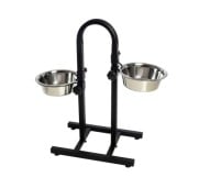 LeoPet Doppia Ciotola In Acciaio Inox Con Supporto Regolabile Ad "U"