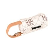 Flamingo Vito Dispenser In Cuoio Per Sacchettini Igienici Con Cerniera Beige