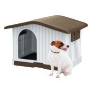AqpetFriends Villa Medium Cuccia In Plastica Smontabile Per Cani di Taglia Media Colore Marrone