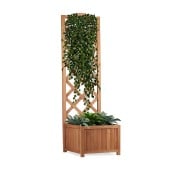Flur Nymphea Fioriera Da Giardino Con Pannello Grigliato In Legno Small 120X45X30 CM