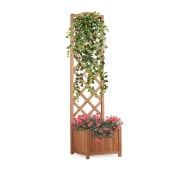 Flur Nymphea Fioriera Da Giardino Con Pannello Grigliato In Legno Large 160X40X40 CM