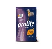 Prolife Sterilised Sensitive Adult Duck & Rice Mini Crocchette di Anatra e Riso per Cani Adulti Taglia Medio/Grande
