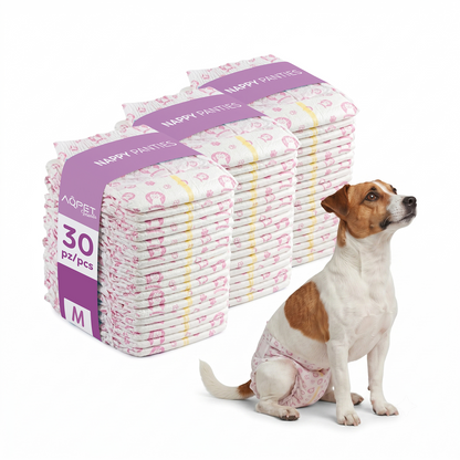 AqpetFriends Nappy Panties Pannolini Assorbenti a Mutandina per Cani 30 pz