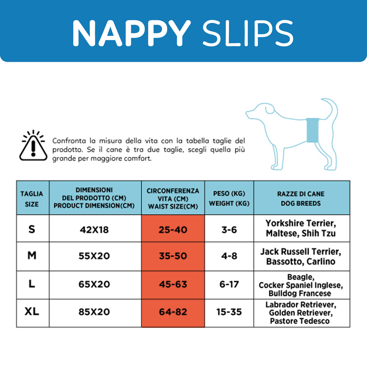 AqpetFriends Nappy Slips Pannolini Assorbenti a Fascia per Cani Maschi 36 Pz