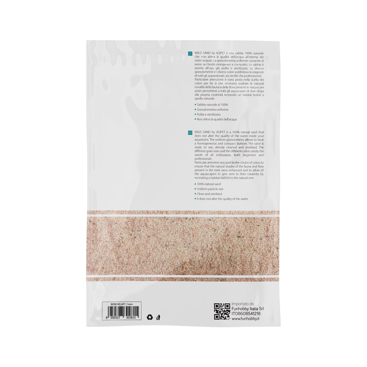 Aqpet Wild Sand Sabbia Naturale Per Acquari D'Acqua Dolce