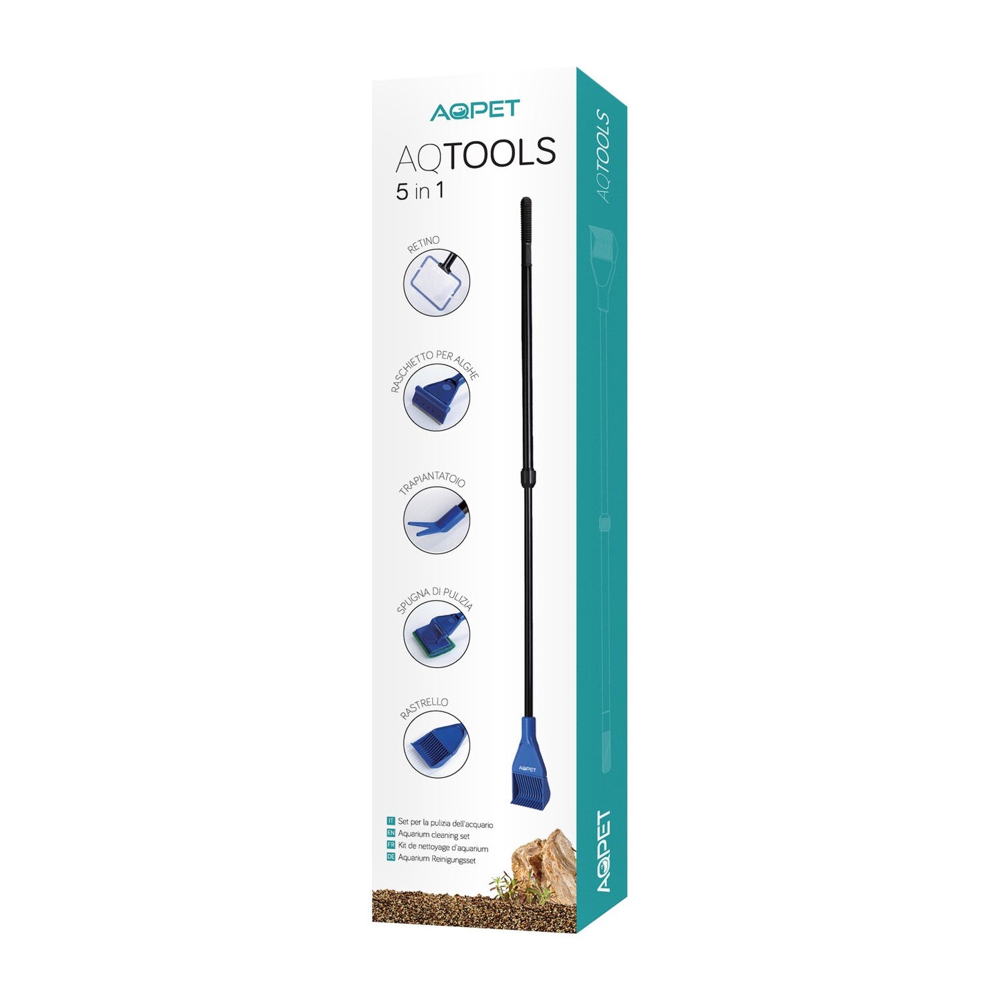 Aqpet AQTools 5 In 1 Set Per La Pulizia Dell'Acquario