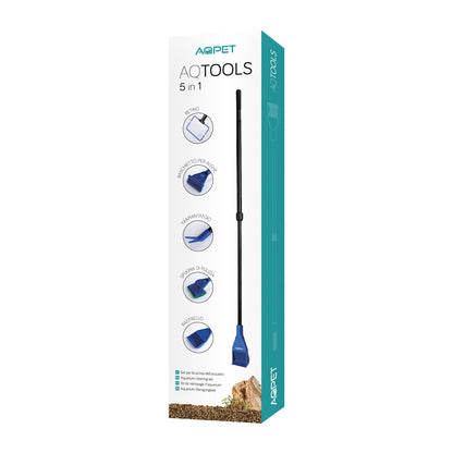 Aqpet AQTools 5 In 1 Set Per La Pulizia Dell'Acquario