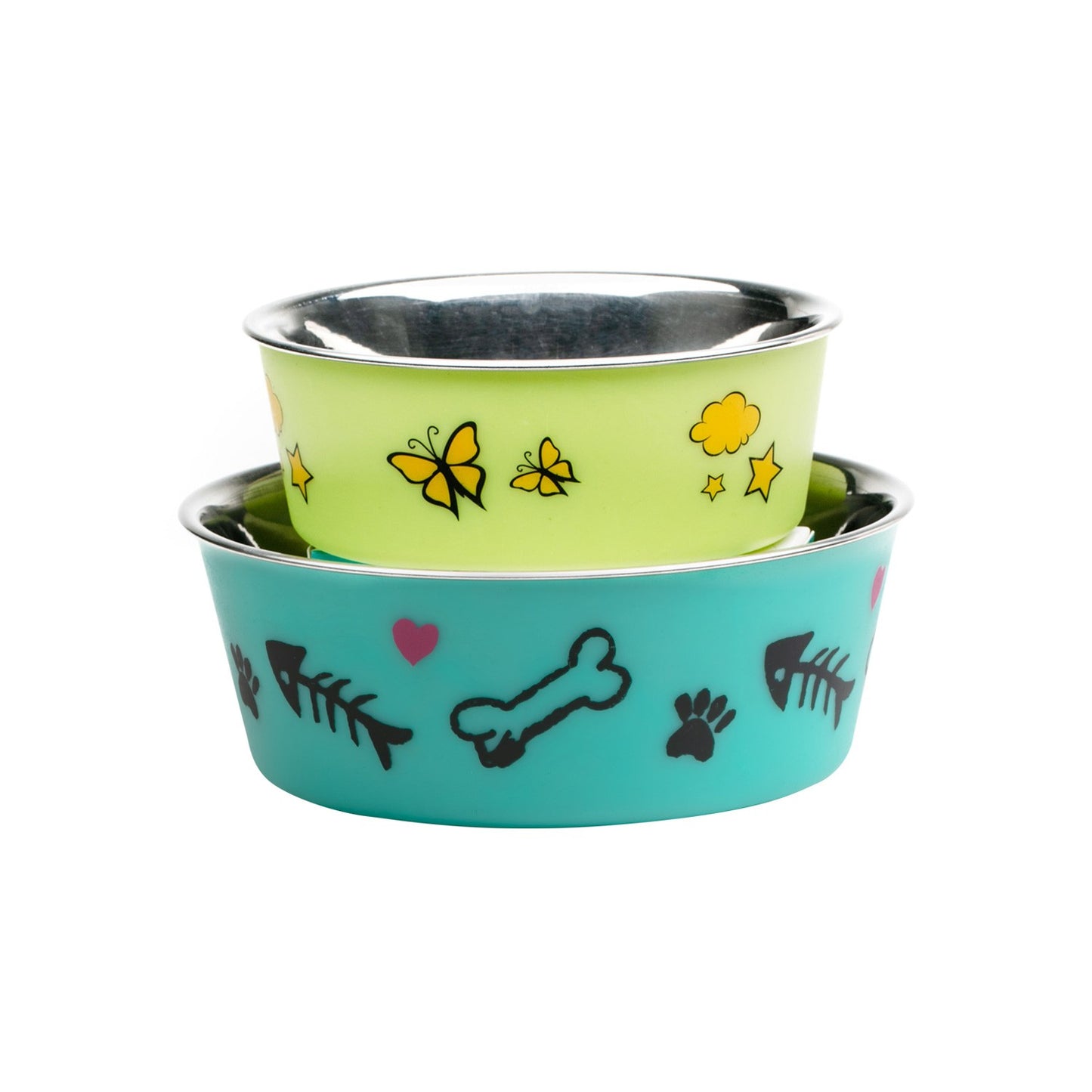 AqpetFriends Ciotola In Acciaio Inox Con Decorazioni Assortita