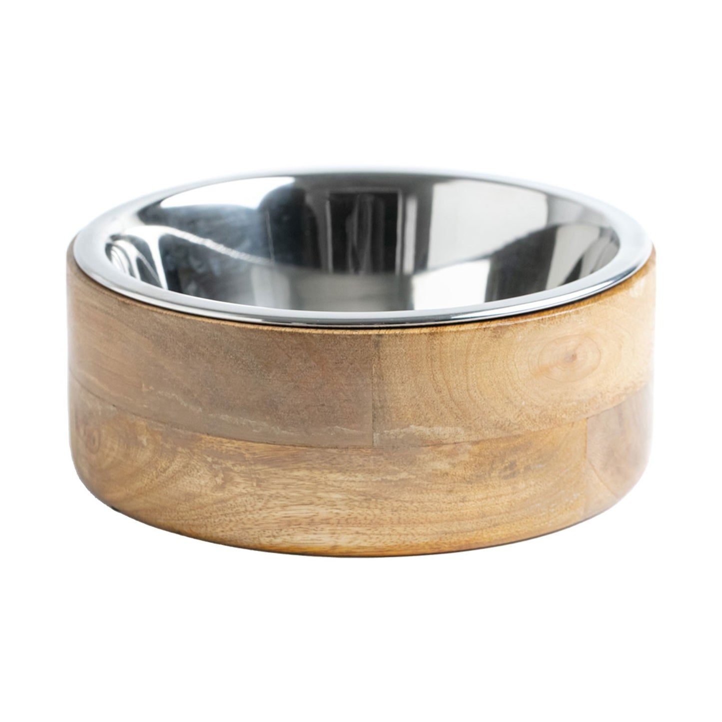 AqpetFriends Ciotola Nature In Acciaio Inox Con Supporto In Legno